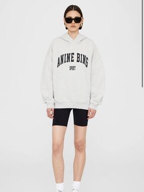 Anine Bing Light Gray Harvey Hoodie